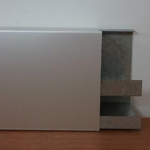 Steel Body & Aluminium cover 2 channel Duct - Front view